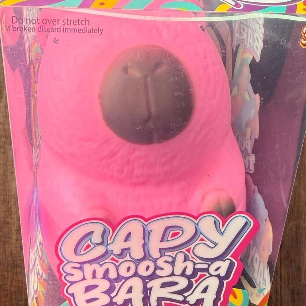 Capy Smoosh-a-Bara Pink Squeeze Toy